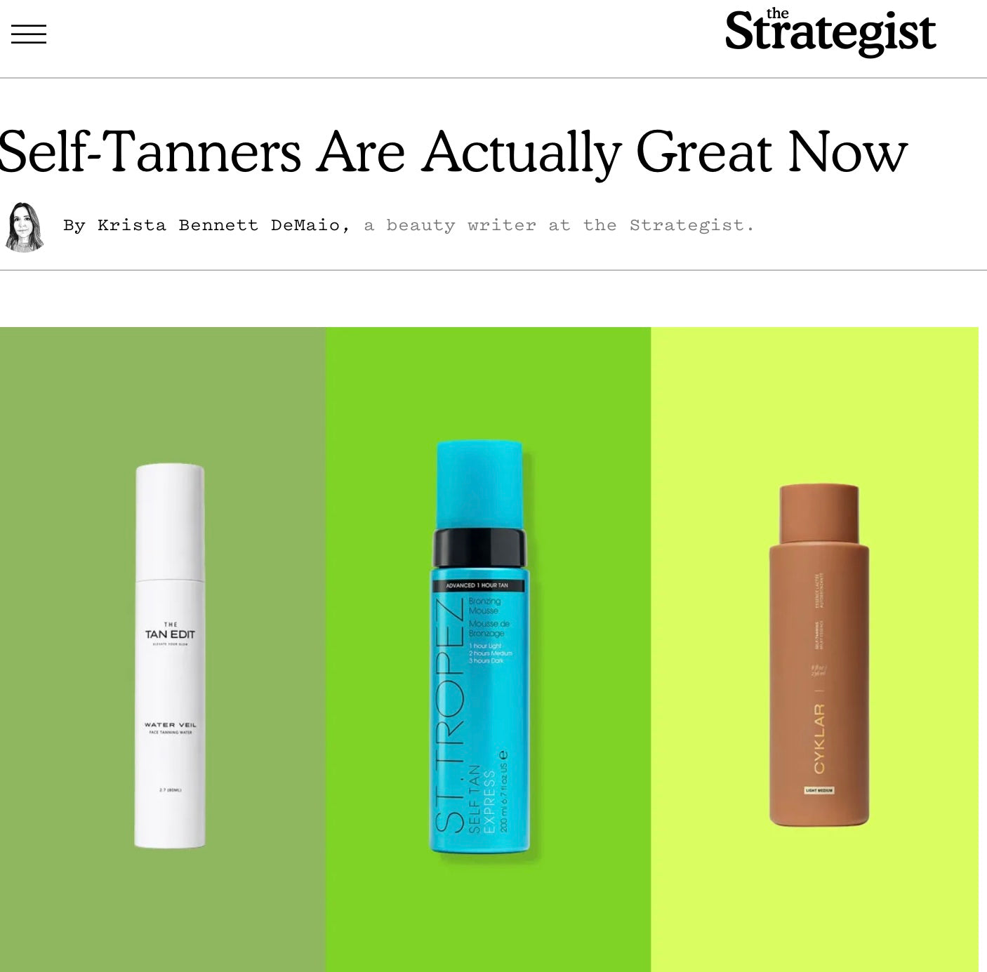 NY MAG: Self-Tanners Are Actually Great Now
